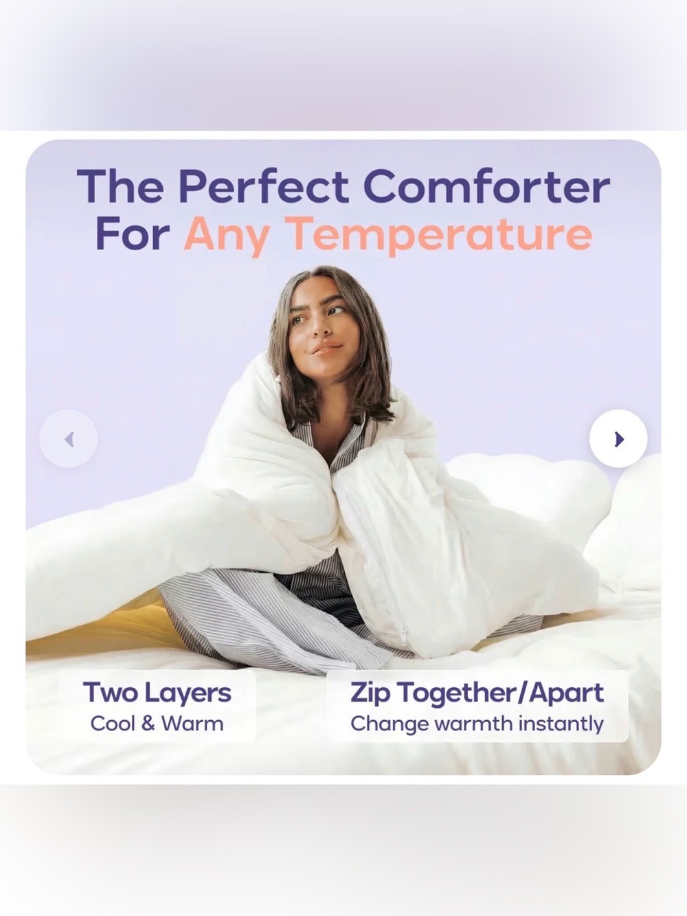 All-Season White Comforter – Dual-Layer Versatile Warmth